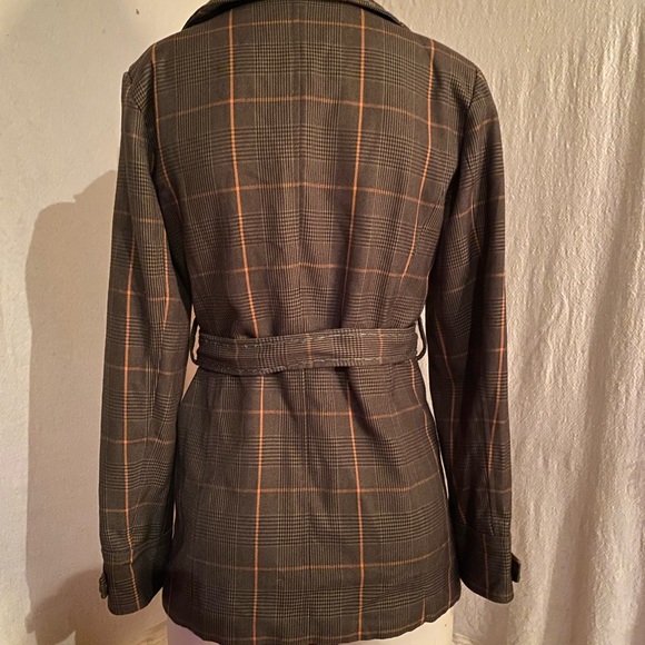 Plaid Double-Breasted Women's Coat - Picture 6 of 8